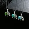 MRY035 Halloween creative expression punk style fluorescent fashion hollow pendant luminous elephant necklace