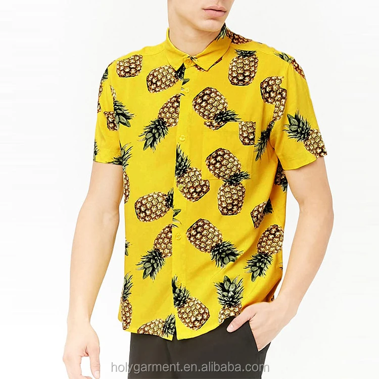 pineapple button up shirt mens