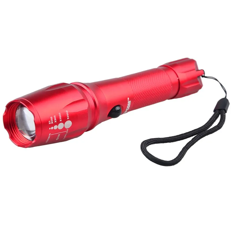 High Power 2000 Lumen Zoomable XM-L T6 LED Rechargeable Flashlight