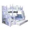 Mixed Color Multifunction Solid Pine Wooden Princess Bunk Bed Kids Bunk Bed With Slide