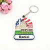 Plastic String Keychains Promotion 3d Effect Keyring Gift Key Chain Cheap Inspirational Shape Customized New Design Finger Ring