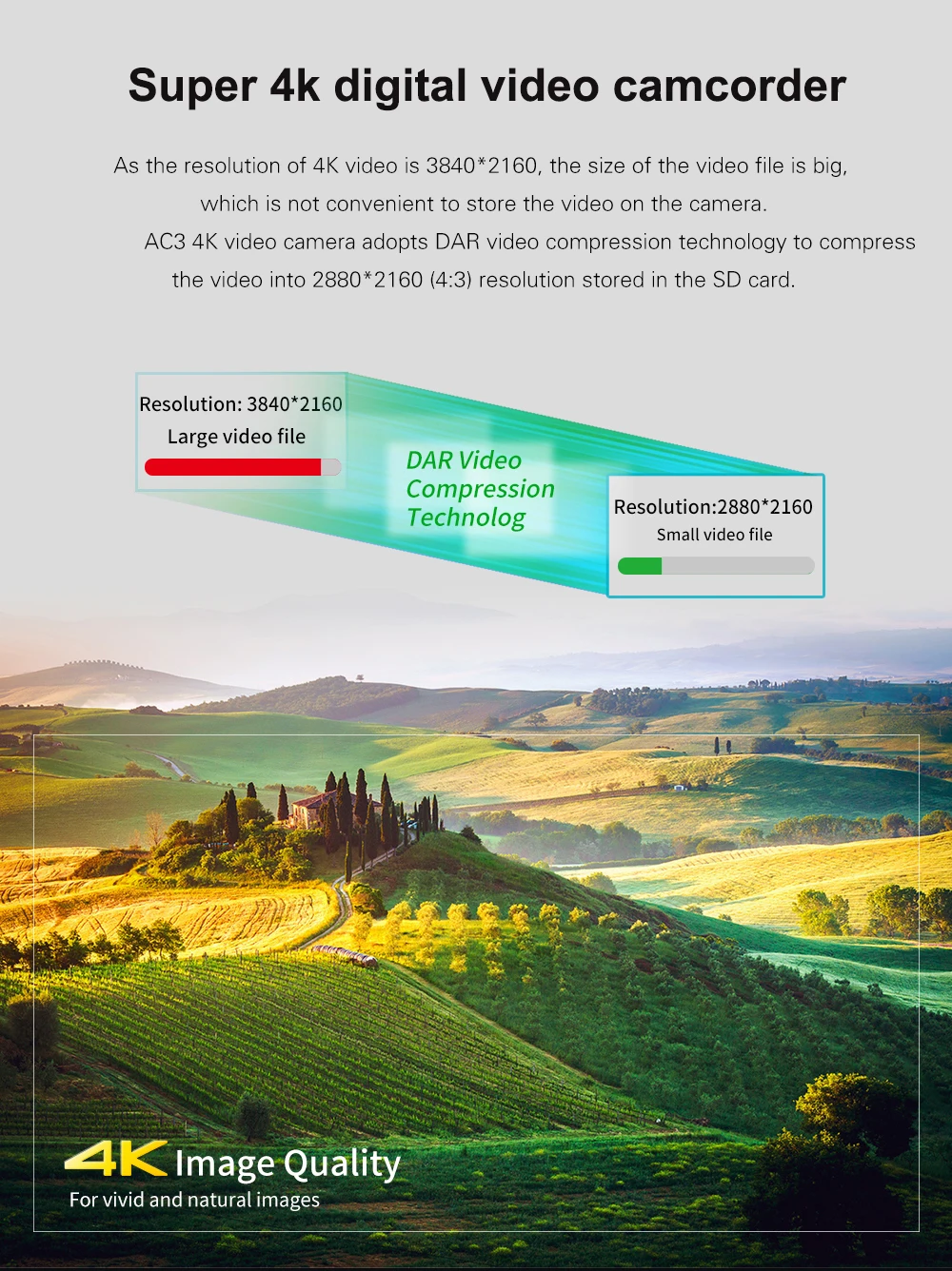 Super 4k Digital Video Camera Support Night Vision With 3.0" Lcd Touch