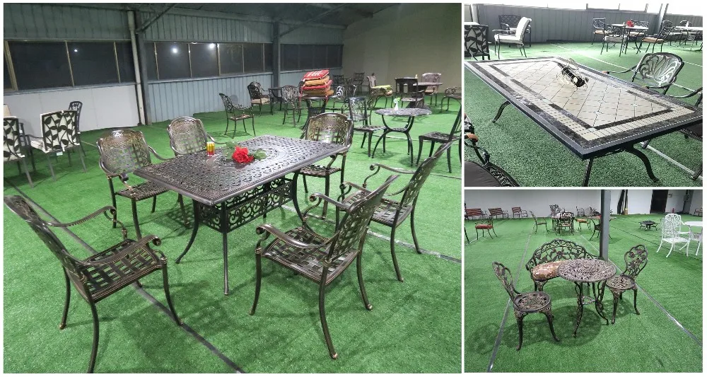 Elegant Royal Style Curved Frame Design Outdoor Cast Iron Sofa Set