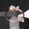 2016 latest design zircon jewelry ring rose gold prolong setting marquise ring