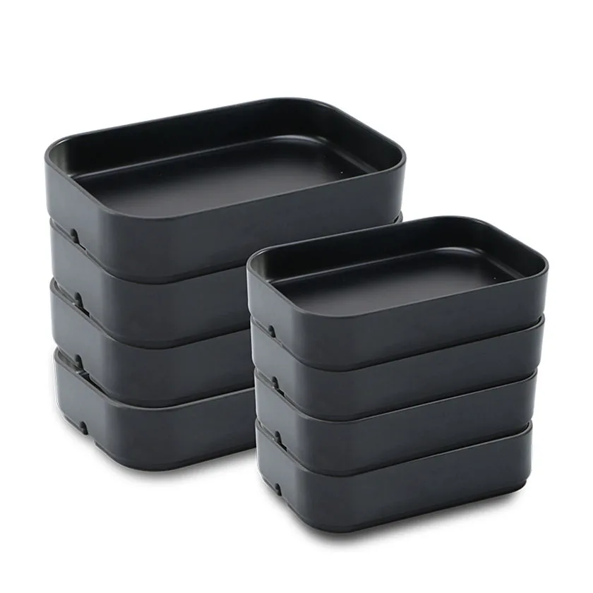 Rectangle Food Bbq Serving Tray Stackable Plastic Promo Colorful