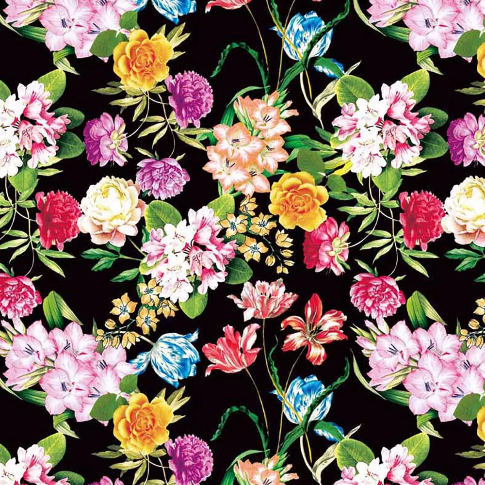 good quality wholesale flower design anti-static chiffon printed