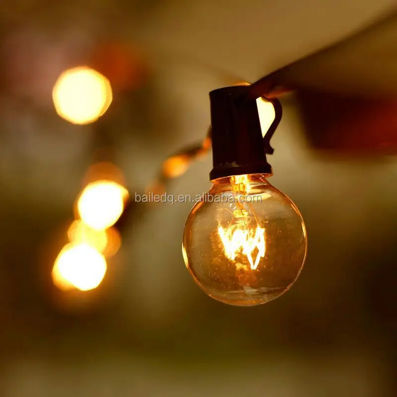 brown wire g40 globe string lights
