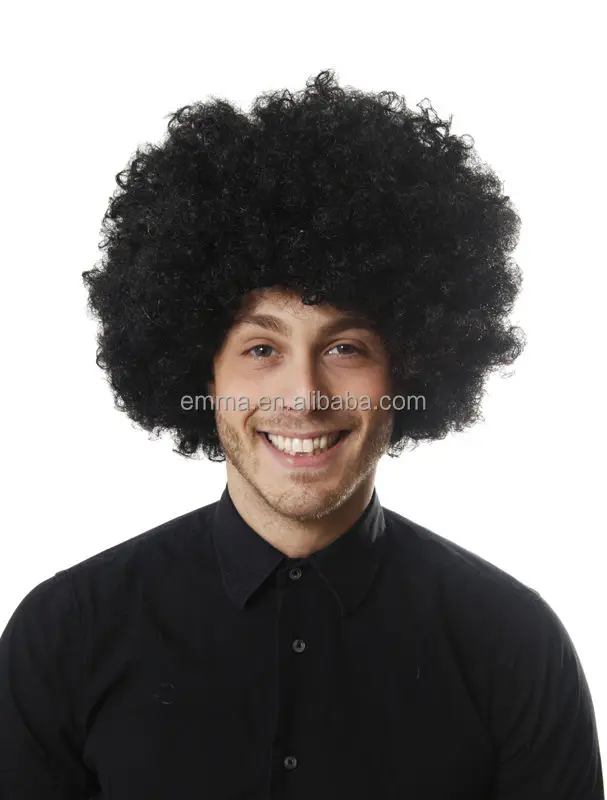 NEW QUALITY FANCY DRESS 70/'S DISCO AFRO FUNKY CURLY CLOWN WIG BLACK