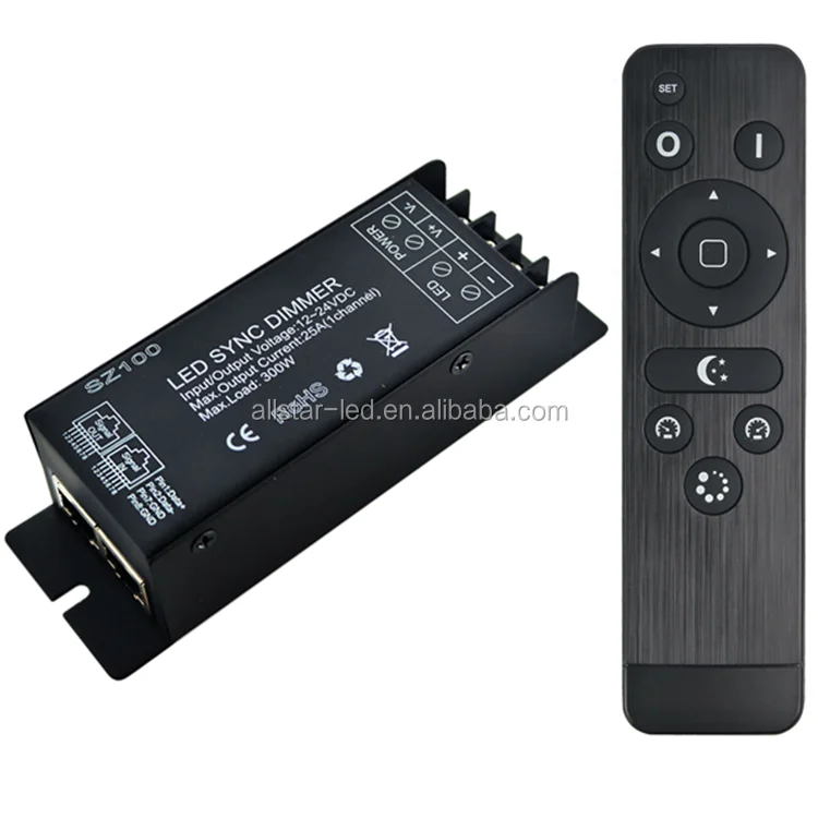 Best Price LED single color dimmer wireless dimmer 25A dimmer controller for single color led strip, DC12-24V 25A 300W