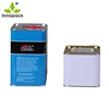 5L square rectangular tin oil can with screw lid for chemical use