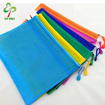 5 Pcs A4 Size Zipper Document Bag,Waterproof Double Layer Mesh File Bag ...