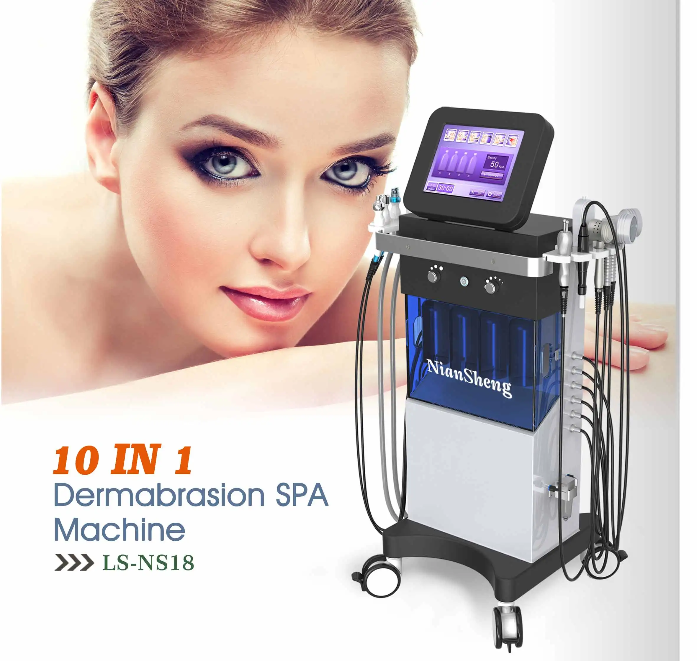 10 in 1 Diamond Peeling and Hydrafacials Hydrofacials Water Jet Aqua Facial Hydra Dermabrasion Machine