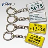 Self adhesive custom logo plated metal brand key ring with nameplate