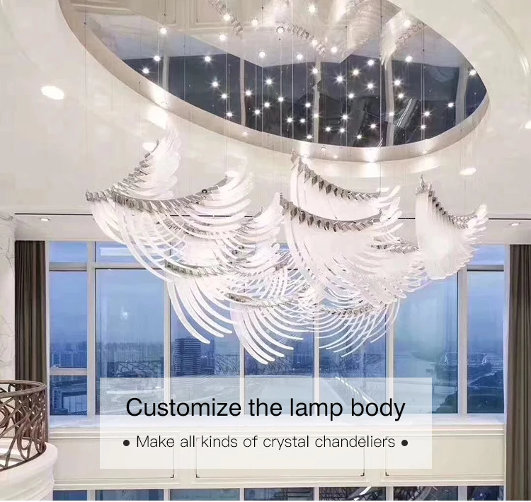 Engineering customization Luxury Hotel Hanging Modern project Crystal Chandelier for hotels