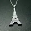 Solid 925 Sterling Silver Eiffel Tower Tiny Pendant Necklace Gift For Her Paris France Travel World Gif Fashion Jewelry
