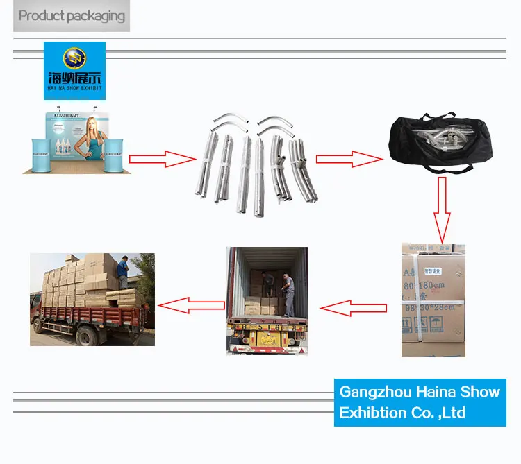 Aluminum stretch trade show tension fabric display booth stand for exhibition booth