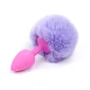 Erotic Accessories Silicone Small Anal Plug Rabbit Tail, Fetish Butt Plug Anal Insert Toys for Female Male Gay Lesbian
