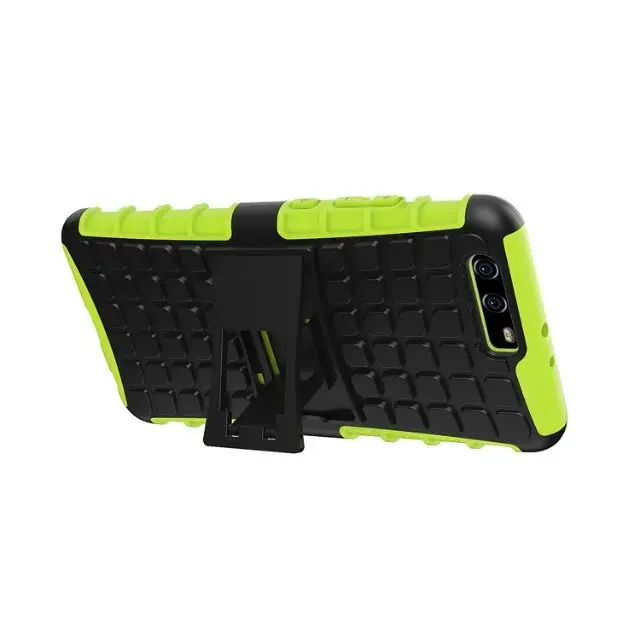 shockproof TPU+PC 2in1 tire pattern bracket cover phone case For Huawei P10 Plus
