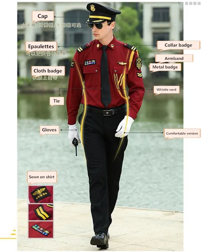 Custom Logo Security Guard Uniforms Buy High Quality Black Security