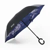 Straight High Quality New Creative Latest Gentleman C Handle Auto Open Interved Upside Down Umbrella With Custom Logo Print