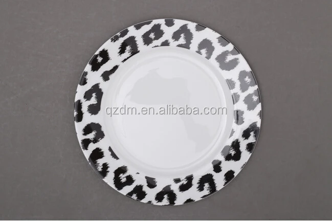 Popular Leopard Print Melamine Round Plates