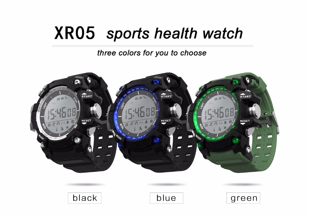 2017 New Ce Rohs Pedometer 30meter Waterproof Xr05 Sport Smart Watch