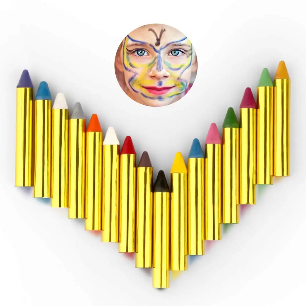 Safe Non toxic Washable 16 Colors Face Paint Crayons Painting Kits For 