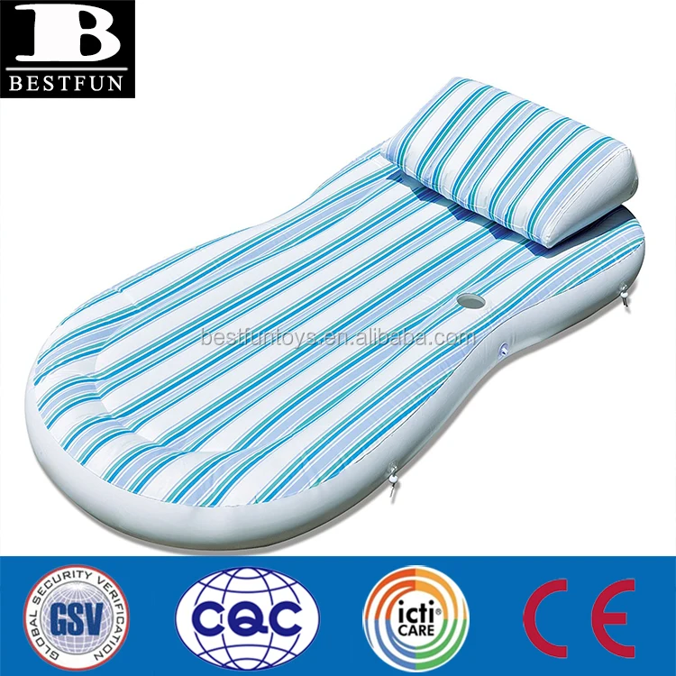 Pillow Top Mattress Inflatable Pool Float Plastic Sea Bed Plastic