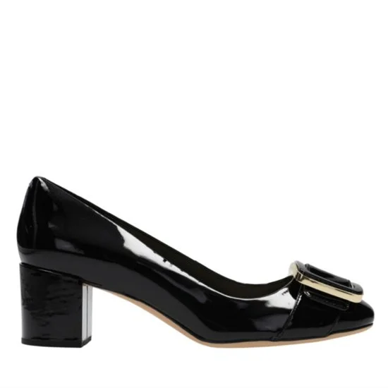 Charme et de mode italien style femmes noir en cuir verni chaussures