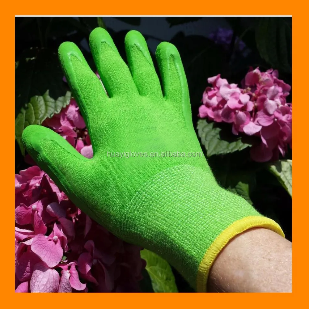 Eco Friendly Bamboo Garden Gloves With Protective Grip Coating Foam