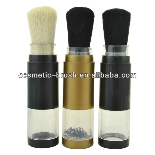 Goat Hair Powder Dispensing Brush Loose Powder Container With Brush