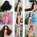 Super Long colors Stright Hair Doll Real Eyelash 3D Eyes Supersize Nude Naked doll 12 Joint