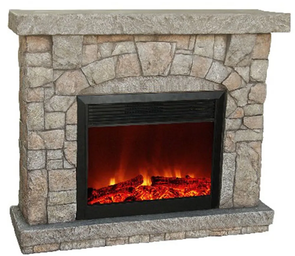 Beige Decorative Poly Stone Mantel Electric Fireplace Buy Beige