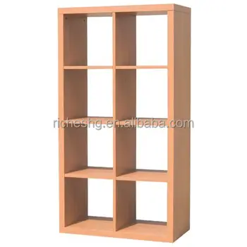 Natural Finish Particle Board Vertical Type Open Back Bookshelf