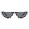 High quality 2018 new fashion half-frame pearl rhinestone sunglasses stylish and beautiful sunglasses uv400 protection eyewear