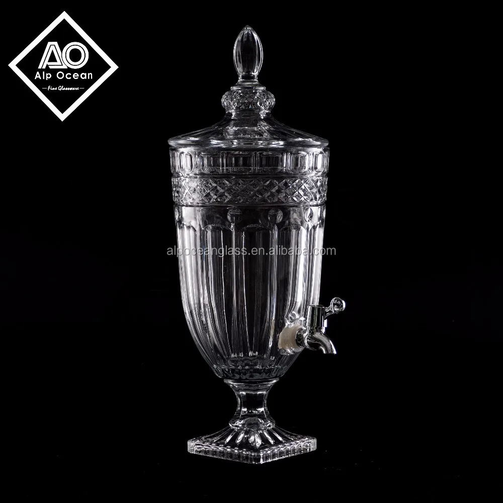 5l Extra Large Glass Water Dispenser With Tap,Glass Dispenser For Hotel