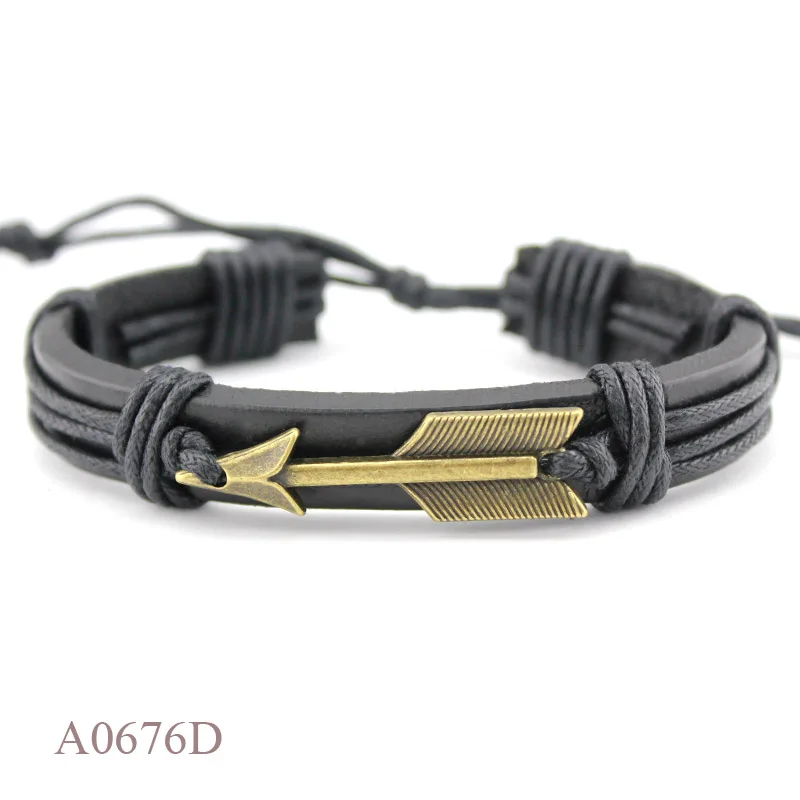 Handmade Adjustable Stainless Steel Bow Arrow Archer Charm Mens Genuine