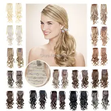 Good Quality Synthetic ponytail Long Curly Clip In Hair Extention Clip Ponytail Hair 22″ 100g 16 Color Available Free Shipping