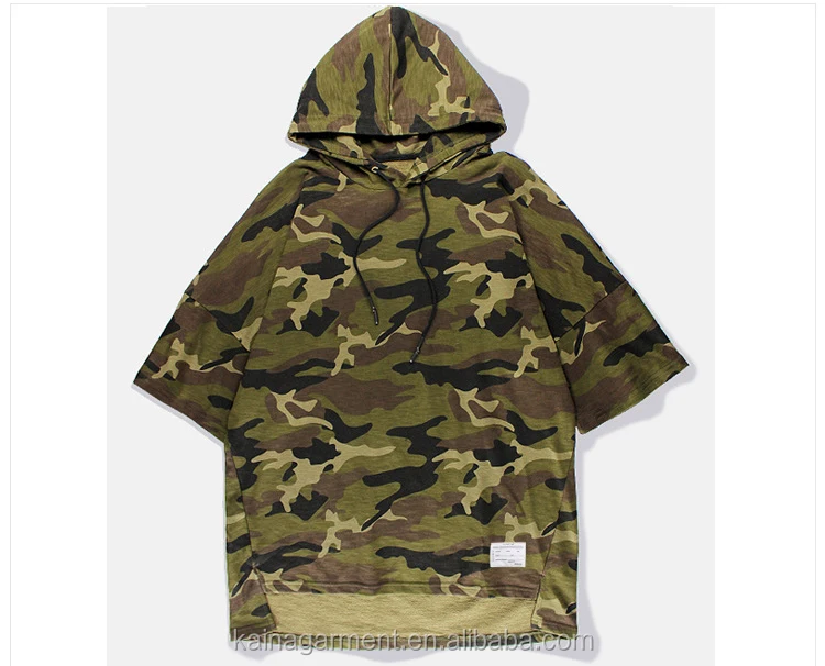 camo short sleeve hoodie