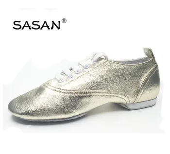 New Glitter Gold Jazz Dance Shoes Suede 