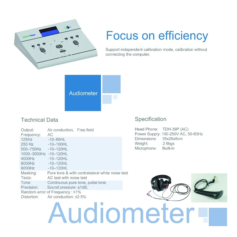 CHEAPEST PROFESSIONAL AUDIOMETER CH22 FOR HEARING TESTER