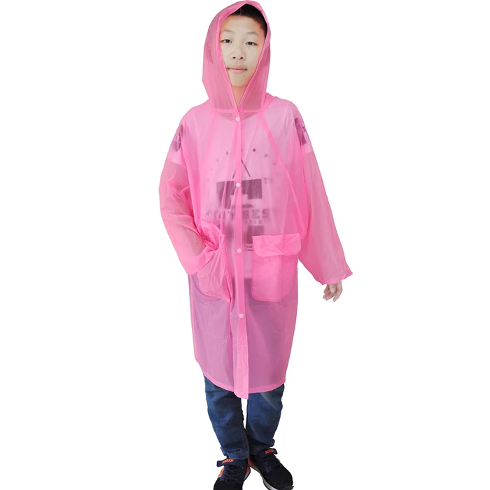Pink Colour Printed Polyester Rain Poncho For Kids - Buy High Quality ...