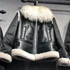 2018 Luxury winter genuine sheepskin leather jacket down coat with Mongolian sheep fur collar