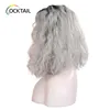 super quality cheap synthetic lace wig with baby hair short silver bob ombre color synthetic lace front wig for white women