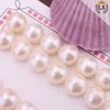 LXP-00003 wholesale AAA grand button shape 12mm freshwater bread pearl fresh water pearl loose half pearl drill white bulk
