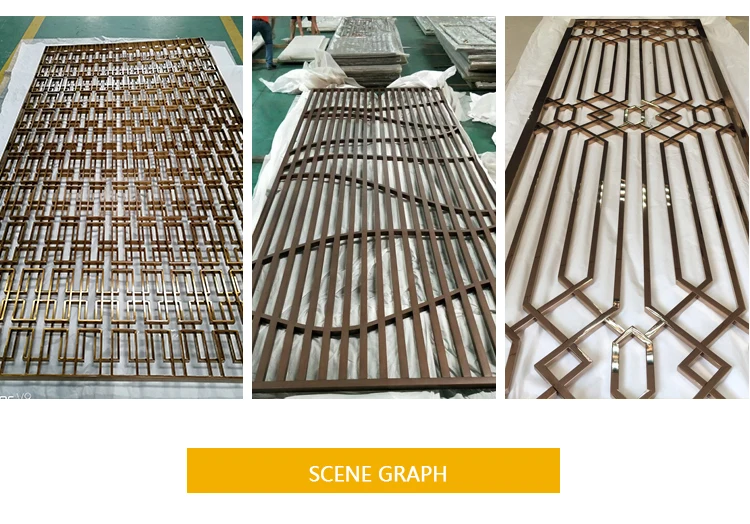 Jyfy001 China Room Divider Rose Gold Color 304 Stainless Steel Laser Cut Metal Decorative Metal Screen