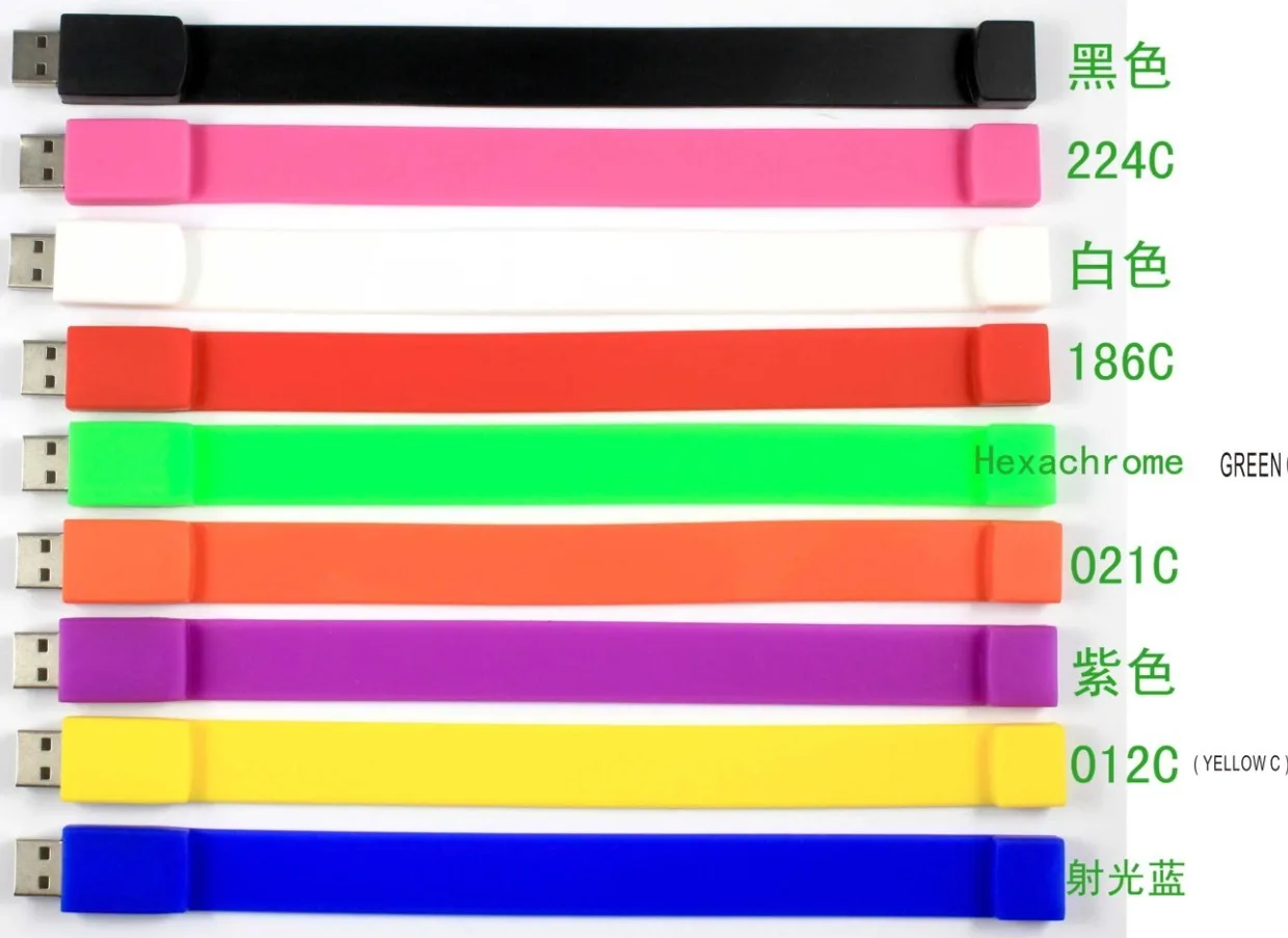 YUQI Bracelet usb memory drive 4gb 8gb logo custom silicone wrist band usb flash 16gb 32gb 64gb pendrive - ANKUX.COM
