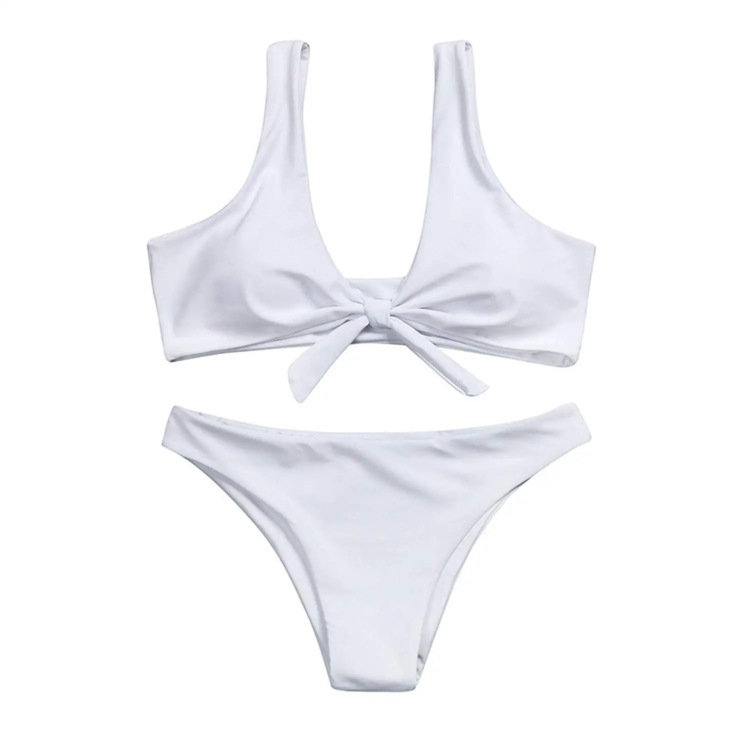 Tanhangguan Women Bikini Set Bow Bandage Two Piece Bikini Set Beachwear Swimsuit Swimwear Bathing Suits