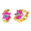 Hexagon ruby pave perfect jewelry flower earring wholesale