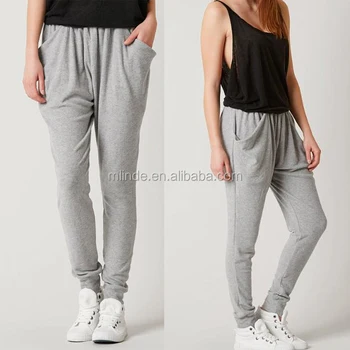 loose grey sweatpants